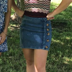 Free People denim skirt